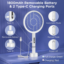 Carica l'immagine nel visualizzatore di Gallery, 2in1 Racchetta Zanzare Elettrica,4000V,1800mAh, Ricarica USB