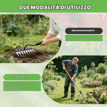 Carica l'immagine nel visualizzatore di Gallery, Rastrello Multifunzione Elimina Erbacce,8 denti robusti Rastrello