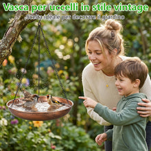 Carica l'immagine nel visualizzatore di Gallery, Abbeveratoio per Uccelli Esterno Appendere,Mangiatoia per Uccelli Selvatici da Esterno,Metallo,per Esterni,Giardino, Pat
