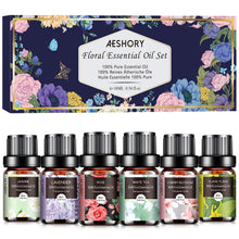 Carica l'immagine nel visualizzatore di Gallery, AESHORY Floreali Oli Essenziali per Diffusori 6 x 10ML, Set di Olio Essenziale di Aromaterapia Naturale al 100% per Mass