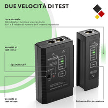 Carica l'immagine nel visualizzatore di Gallery, RedStar24 Tester di Rete - Tester Cavi LAN con RJ11, RJ12, RJ45 per Patch