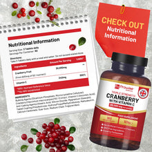 Carica l'immagine nel visualizzatore di Gallery, Mirtillo rosso a tripla forza 30.000 mg con aggiunta di vitamina C - 180 compresse vegane Compresse facili da deglutire 