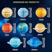 Carica l'immagine nel visualizzatore di Gallery, Lanterne da Interno da Arredo Pianeti Sistema Solare Bambini Lanterne Cinesi 8 Pz Pianeti Lanterna Cinese Carta Colorate
