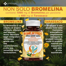 Carica l'immagine nel visualizzatore di Gallery, Bromelina Forte 5000 Gdu/G e Tarassaco 120 cpr Fino a 4 mesi di fornitura