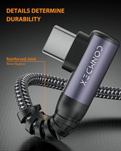 Carica l'immagine nel visualizzatore di Gallery, CONMDEX Cavo USB a USB C Corto Angolare USB3.1 Gen2 20CM 10Gbit/s Cavo Dati Tipo C Android Auto 3.1A QC3.0 da C a C Rica