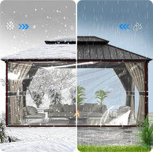 Carica l'immagine nel visualizzatore di Gallery, QOFLY 2X3M Telone Occhiellato Impermeabile Trasparente per Esterno, PVC,Tenda da Balcone in Plastica, Antipolvere, Antip