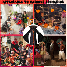 Carica l'immagine nel visualizzatore di Gallery, PABTID Costume da Vampiro per Bambina e Ragazza Halloween Dress Up Party Travestimento Gotico Victorian Vampira Cosplay Carnevale Festa a Tema Vampiro (140)