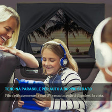 Carica l'immagine nel visualizzatore di Gallery, DIZA100 Tendine Parasole Auto Bambini, 2 Pezzi, Tenda Magnetica per Auto a Doppio Strato, Parabrezza Finestrino Laterale