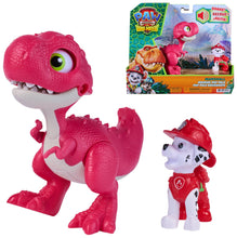 Carica l'immagine nel visualizzatore di Gallery, Paw Patrol: The Dino Movie, Roaring Pup Pals Marshall, include un giocattolo dinosauro Rhubarb da 10,1 cm con suoni atti