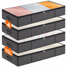 Carica l'immagine nel visualizzatore di Gallery, Lifewit Confezione da 4 Contenitori Portaoggetti Sottoletto per Coperte con Maniglia Rinforzata, Organizer per Piumoni, 