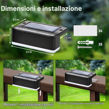 Carica l'immagine nel visualizzatore di Gallery, Solpex 8 lampade solari per esterni, luce bianca calda, luci solari impermeabili, illuminazione a LED per scale esterne,