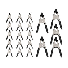 Carica l'immagine nel visualizzatore di Gallery, Amazon Basics 20 unità morsetti a molla in acciaio: 15 unità da 1,91 cm, 5 unità da 2,54 cm, Nero/Argento