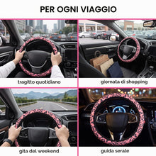 Carica l'immagine nel visualizzatore di Gallery, Coprivolante Auto Universale 38cm Rosa, Protezione Volante Antiscivolo e Traspirante in Microfibra Elastica, Accessori I
