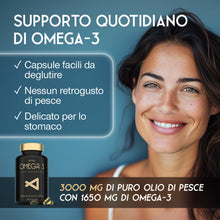 Carica l'immagine nel visualizzatore di Gallery, Omega 3 Olio di Pesce - 3000 Milligrammi - Tripla Potenza - Alto Dosaggio