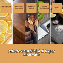 Carica l'immagine nel visualizzatore di Gallery, Olio per taglieri, 500 ml, olio minerale di qualità alimentare per proteggere e ripristinare taglieri in legno, blocchi 