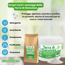 Carica l'immagine nel visualizzatore di Gallery, HYDROPLANETE Terra di Diatomee 400g 1kg 2kg 5kg 10kg 20kg| Terra Diatomacea Grado Alimentare Multiuso in Agricoltura Bio