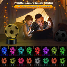 Carica l'immagine nel visualizzatore di Gallery, Dreamy Cubby Luce notturna a forma di pallone da calcio per bambini, lampada 3D con timer e telecomando, 16 colori inter