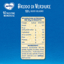 Carica l'immagine nel visualizzatore di Gallery, Mellin Brodo di Verdure, 100% Gusto Delicato, 10 Bustine Monodose