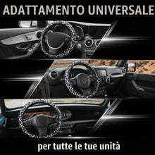 Carica l'immagine nel visualizzatore di Gallery, Coprivolante Auto Universale 38cm Leopardato Grigio, Protezione Volante Antiscivolo e Traspirante, Accessori Interni Aut