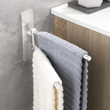 Carica l'immagine nel visualizzatore di Gallery, Porta Asciugamani Bagno Adesivo Girevole a 180°, Portasciugamani da Parete in Acciaio Inox 304 Porta Asciugamani Senza F