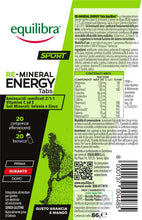 Carica l'immagine nel visualizzatore di Gallery, Equilibra Integratori Alimentari, Re-Mineral Energy Tabs, Integratore per Sportivi, con Aminoacidi, Sali Minerali, Magne