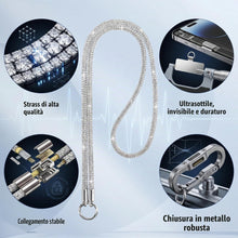 Carica l'immagine nel visualizzatore di Gallery, 2 Pezzi Cordino per Cellulare Universale con 2 Pezzi Patch,Cordino Cellulare Glitter per Cellulare da Collo Laccio per C