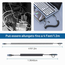 Carica l'immagine nel visualizzatore di Gallery, Cavo USB A a USB C e Lightning 2 in 1 per Apple Carplay e Android Auto, Ricarica rapida 3A e dati [Certificato MFi] Cavo