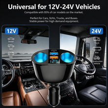 Carica l'immagine nel visualizzatore di Gallery, Sdoppiatore Accendisigari Auto, 120W Accendisigari USB,Multipresa