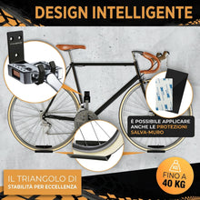 Carica l'immagine nel visualizzatore di Gallery, Supporto Da Parete Per Bicicletta Fino A 40 Kg, Robusto Supporto Da Parete Per Mountain Bike, Bici Da Strada, E-Bike, Co