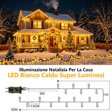 Carica l'immagine nel visualizzatore di Gallery, Luci Albero di Natale Esterno Bianco Caldo, 30M 230 LED Catena Luminosa