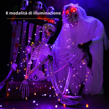 Carica l'immagine nel visualizzatore di Gallery, Halloween Luci Stringa Arancia Viola, BrizLabs 2 Pezzi 14M 120 LED Catena Luminosa Solare Esterno Impermeabile 8 Modalit