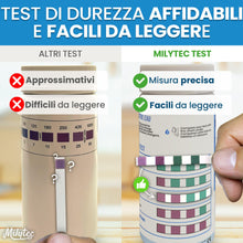 Carica l'immagine nel visualizzatore di Gallery, 110 Strisce Test Durezza Acqua – Kit Analisi Acqua Potabile – Misuratore Calcare per Addolcitore, Acquario, Piscina – Mi