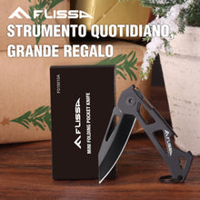 Carica l'immagine nel visualizzatore di Gallery, FLISSA Coltellino Tascabile Mini Nero, 6,5cm Coltello Pieghevole EDC