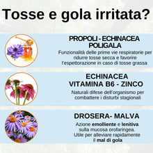 Carica l'immagine nel visualizzatore di Gallery, Sciroppo Tosse Secca e Grassa Mal di Gola Trattamento Naturale Propoli Malva Papavero Vitamine Fluidificante Tosse Grass