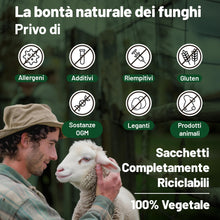Carica l'immagine nel visualizzatore di Gallery, Vegan Vitality Integratore di 6 Funghi: Reishi, Lions Mane, Cordyceps, Chaga, Shiitake e Maitake - 120 Capsule da 500mg 