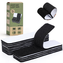 Carica l'immagine nel visualizzatore di Gallery, VynyQoo 12 Sets Autoadesivo Hook Loop, Nastro Adesivo Forte (Nero)
