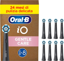 Carica l'immagine nel visualizzatore di Gallery, Oral-B Testine di Ricambio iO Gentle Care, Nere, 8 Ricambi