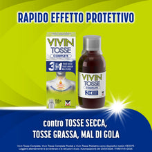 Carica l'immagine nel visualizzatore di Gallery, Vivin Tosse Complete Azione 3in1 Tosse Secca, Tosse Grassa, Mal Di Gola, Sciroppo 150 ml. Senza Glutine e Senza Lattosio