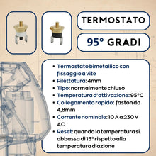 Carica l'immagine nel visualizzatore di Gallery, Coppia Termostati 95°C e 165°C Compatibili con Didiesse Frog FR019 FR020