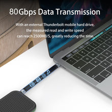 Carica l'immagine nel visualizzatore di Gallery, Cavo USBC 4 da 80Gbps, compatibile con Thunderbolt 5/4, [13 cm], cavo piatto FPC USB C, ricarica rapida PD 240W, trasfer