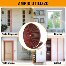 Carica l'immagine nel visualizzatore di Gallery, Guarnizione Porta e Guarnizione Finestra Adesiva, Profilo D, 10m (Marrone)
