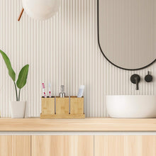 Carica l'immagine nel visualizzatore di Gallery, Relaxdays Set Bagno, Confezione 4 Accessori in bambù, Portaspazzolino, Porta Dentifricio, Portasapone &amp; Vassoio,Naturale