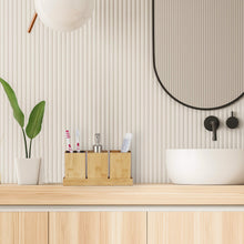 Carica l'immagine nel visualizzatore di Gallery, Relaxdays Set Bagno, Confezione 4 Accessori in bambù, Portaspazzolino, Porta Dentifricio, Portasapone &amp; Vassoio,Naturale