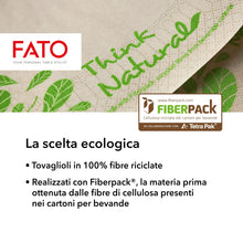 Carica l'immagine nel visualizzatore di Gallery, Fato - Tovaglioli Natural di Carta Monouso Piegati in 4, Ecologici, Confezione da 50 tovaglioli, Formato 33x33, 2 veli, 