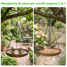 Carica l'immagine nel visualizzatore di Gallery, Abbeveratoio per Uccelli Esterno Appendere,Mangiatoia per Uccelli Selvatici da Esterno,Metallo,per Esterni,Giardino, Pat