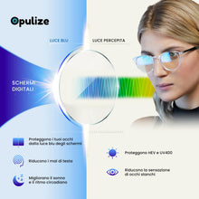 Carica l'immagine nel visualizzatore di Gallery, OPULIZE RIO Occhiali da Lettura Anti Luce Blu - Montatura con Bordo Superiore Piatto - Nero - Uomo e Donna - Cerniere a 
