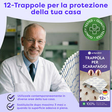 Carica l'immagine nel visualizzatore di Gallery, Wolkenfeld 12 Trappole Scarafaggi e Blatte da Interno – Esca Naturale Adesiva per Disinfestazione Casa – Alternativa a G