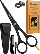 Carica l'immagine nel visualizzatore di Gallery, Forbici Barba e Baffi Professionali 5"/12.7cm Kit Bаrba comprenant Pettine Barba, Pettine Baffi e Astuccio per Forbici, 