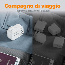 Carica l'immagine nel visualizzatore di Gallery, TESSAN Adattatore Presa Inglese con 2 USB C e 2 USB A, 7 in 1 Adattatore UK