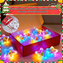 Carica l'immagine nel visualizzatore di Gallery, Luci a cascata per finestre da interni ed esterni, decorazioni natalizie con telecomando USB, luci natalizie a forma di 